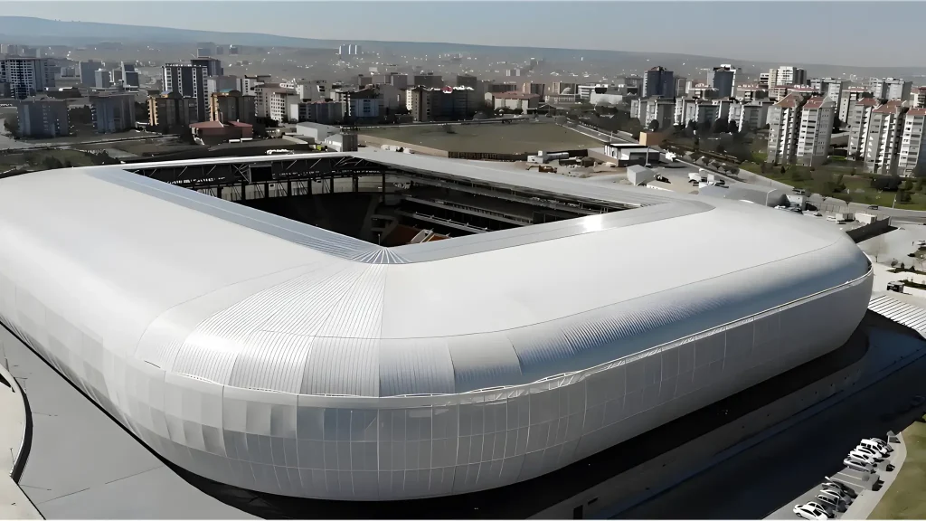 Eryaman Stadyumu çatı referansımız ve Ankara Eryaman Stadı tribün çatı görünümü