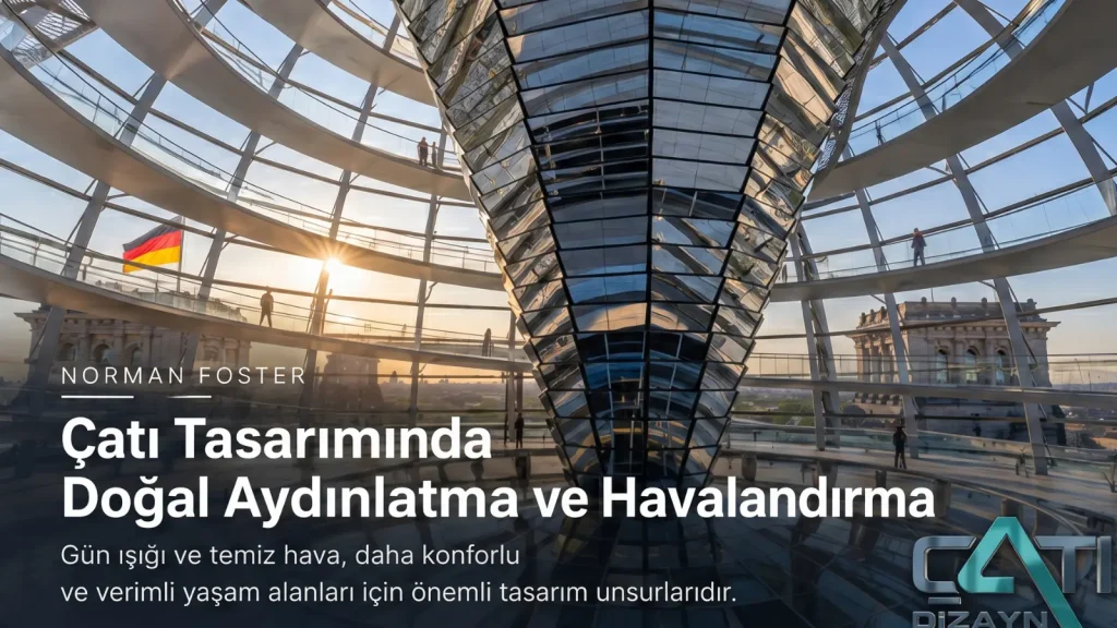Çatı tasarımında doğal aydınlatma ve havalandırma sağlayan Reichstag cam kubbesi