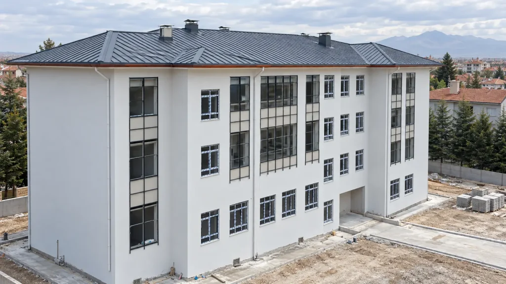 Niğde 24 Derslikli Okul projesi çatı uygulaması